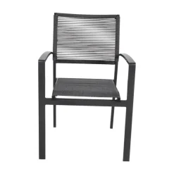 Lesli Living Tuinstoelen|Tuinstoel Vitolini Rope grijs