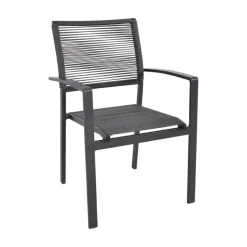 Lesli Living Tuinstoelen|Tuinstoel Vitolini Rope grijs