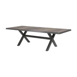 Lesli Living Tuintafels|Tuintafel Castilla Noir met kruispoot 243cm