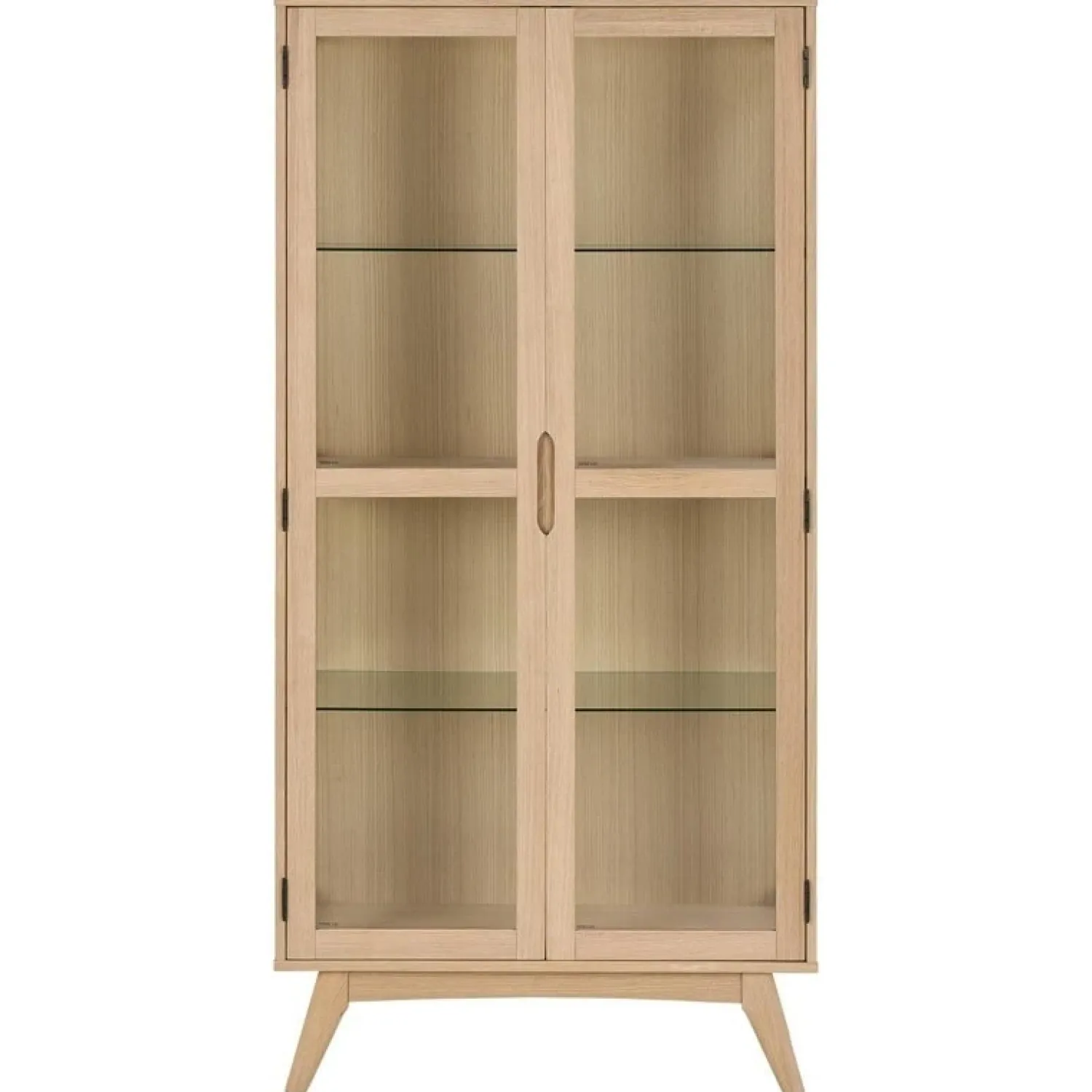 Nordhavn Vitrinekasten|Industriele Kasten|Tuvra Vitrinekast Hoog Naturel Eiken 94cm