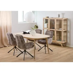 Nordhavn Vitrinekasten|Industriele Kasten|Tuvra Vitrinekast Laag Naturel Eiken 140cm