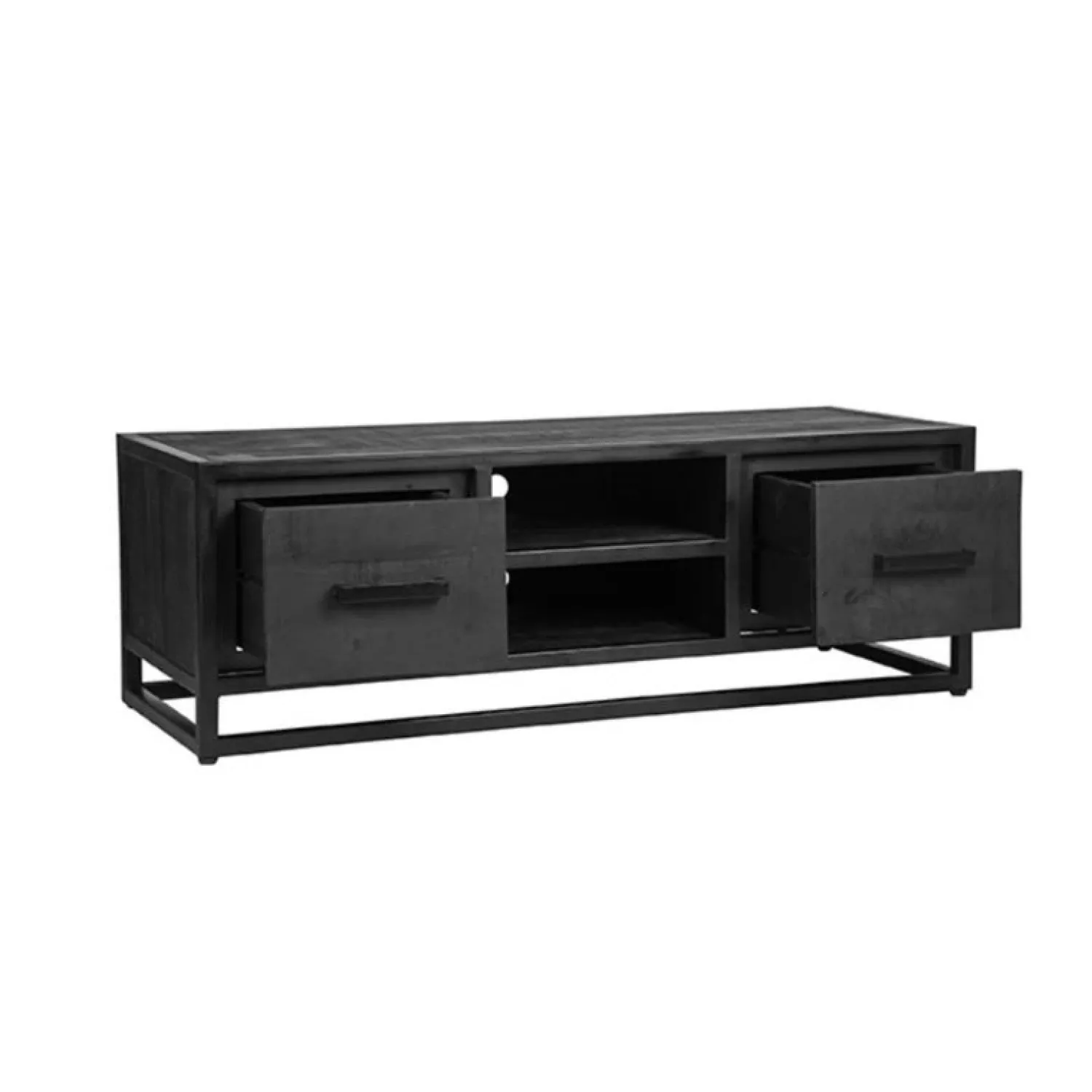 Label51 Industriele Kasten|Tv Meubels|Tv meubel Chili Zwart Mangohout 120cm