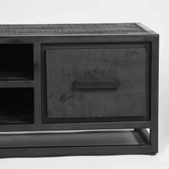 Label51 Industriele Kasten|Tv Meubels|Tv meubel Chili Zwart Mangohout 120cm