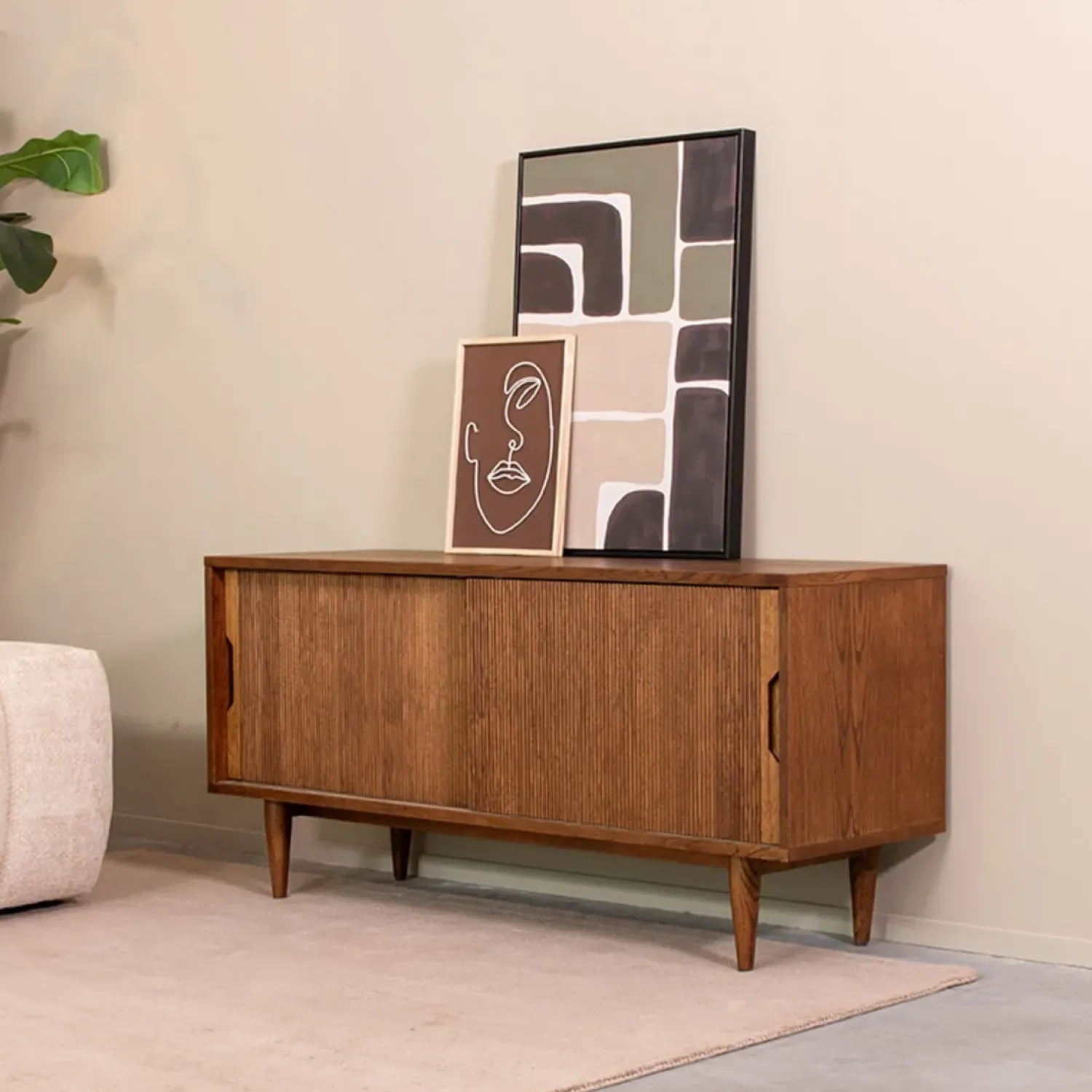 Label51 Industriele Kasten|Tv Meubels|Tv meubel Jule Bruin Eikenhout 130cm