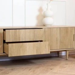 Label51 Industriele Kasten|Tv Meubels|Tv meubel Jule Naturel Eikenhout 200cm