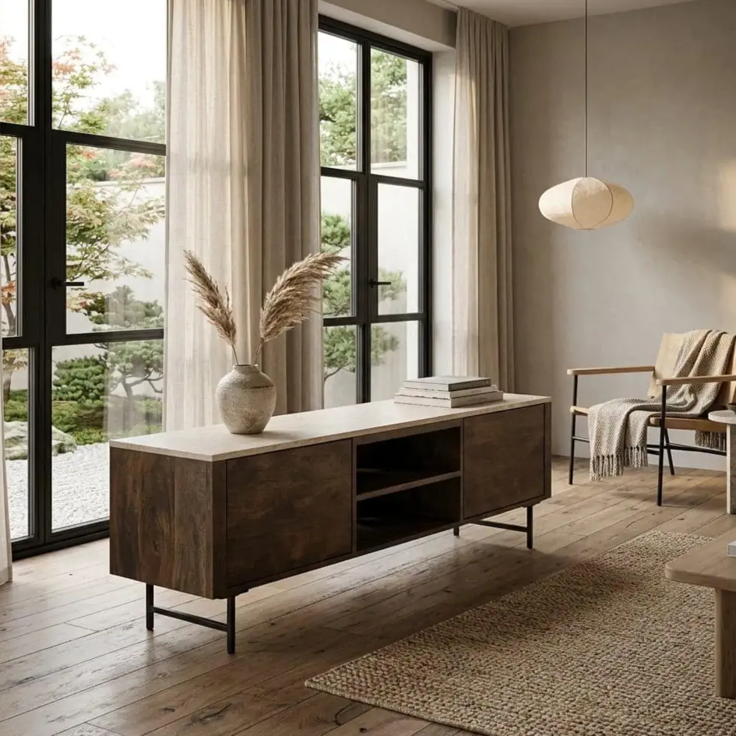 Eleonora Industriele Kasten|Tv Meubels|TV meubel Lio mangohout 2 deurs 170cm