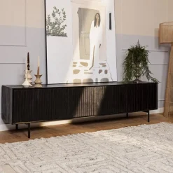 Furndea Dressoirs|Industriele Kasten|Tv meubel Martin 210 cm zwart