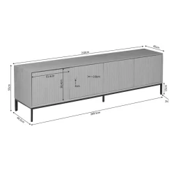 Furndea Industriele Kasten|Tv Meubels|Tv meubel Martin Walnoot 210cm