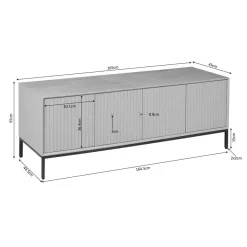 Furndea Industriele Kasten|Tv Meubels|Tv meubel Martin Walnoot 165cm