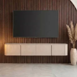 Cavetown Industriele Kasten|Tv Meubels|Tv meubel Yama zand zwevend | 195cm