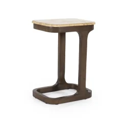 Eleonora Bijzettafels|Tyler Bijzettafel travertin 40 cm
