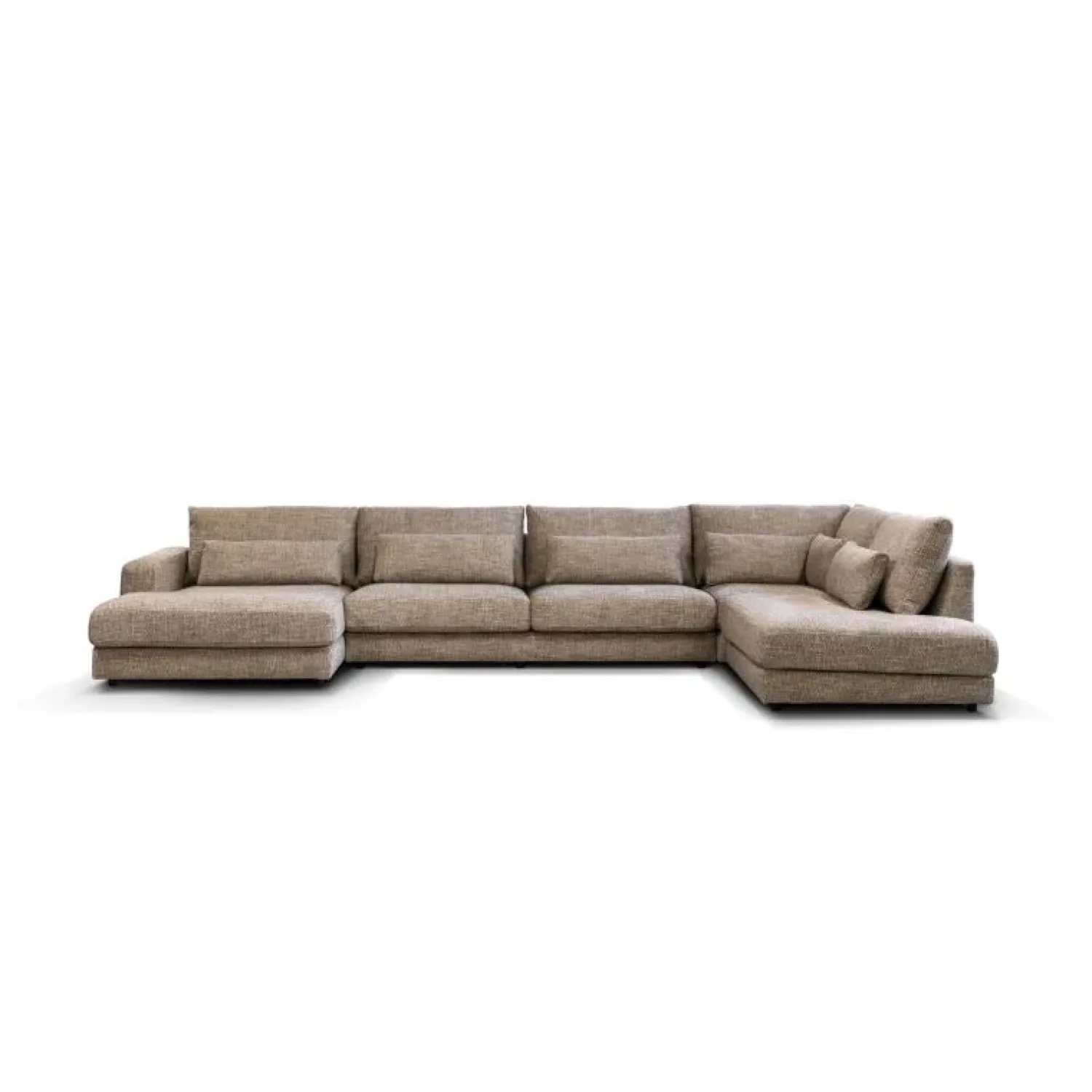 Pepp Hoekbanken|U-Bank Como met ottoman rechts – Beige Silencio 19 Chenille
