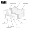 Pepp Hoekbanken|Loungebanken|U-Bank River Chaise longue links – Groen stof