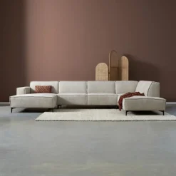 Pepp Hoekbanken|Loungebanken|U-Bank River Chaise longue links – Taupe stof