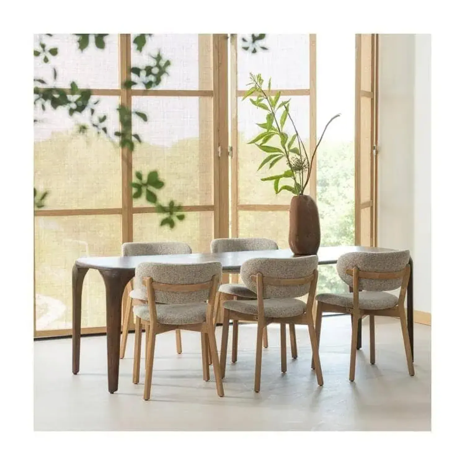 WOOOD Eetkamerstoelen|Udar Eetkamerstoel naturel met houten frame naturel