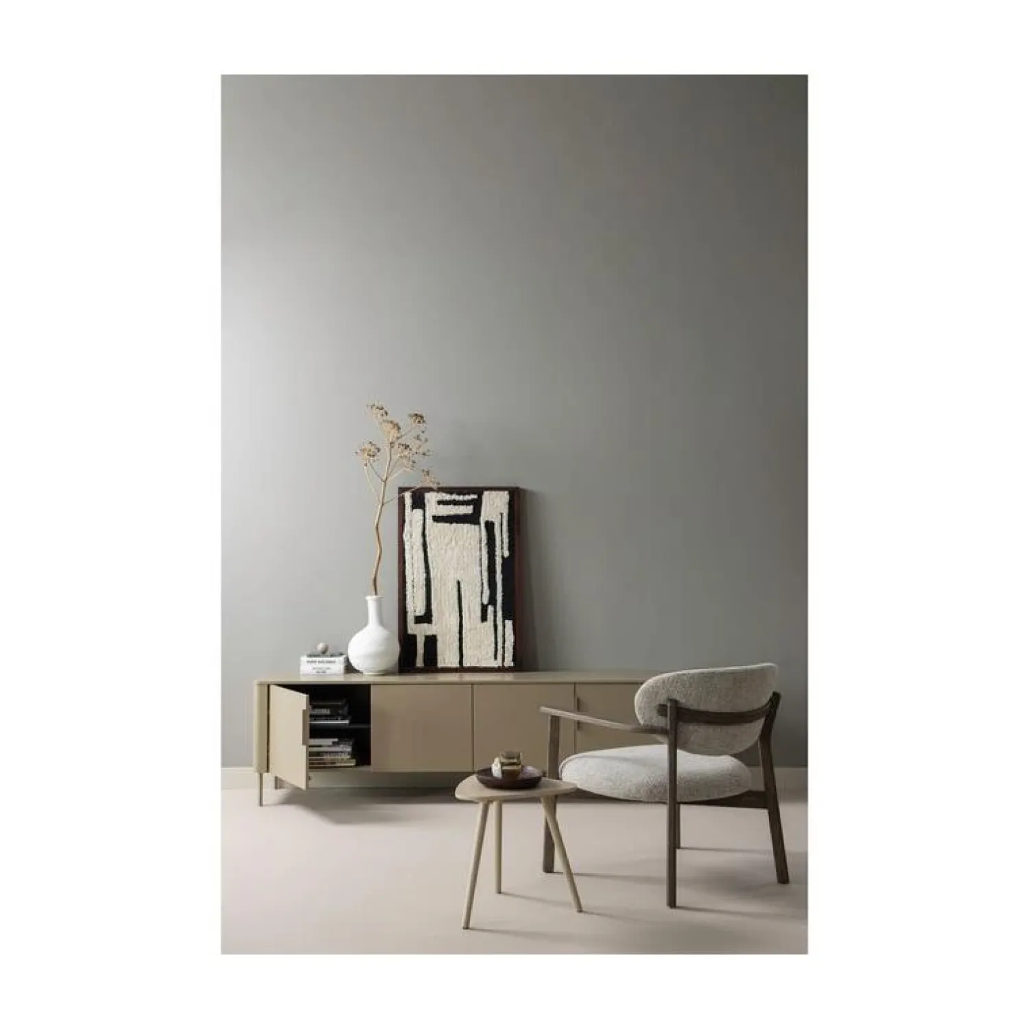 WOOOD Fauteuils|Udar Fauteuil naturel met houten frame bruin