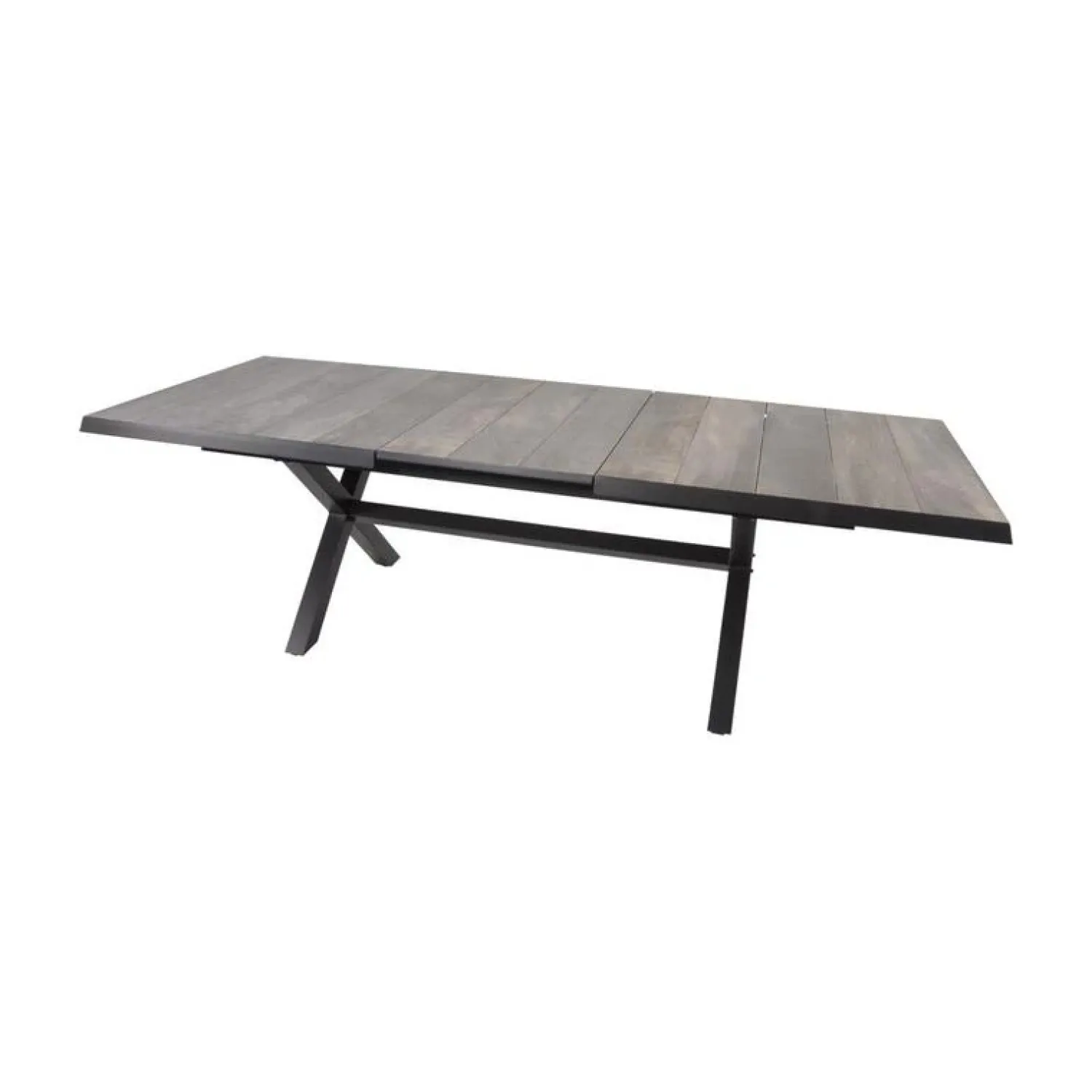 Lesli Living Tuintafels|Uittrektafel Castilla Noir met kruispoot 204-264cm