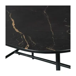 WOOOD Salontafels|Vajen Salontafel organisch Zwart Marmerlook 70cm