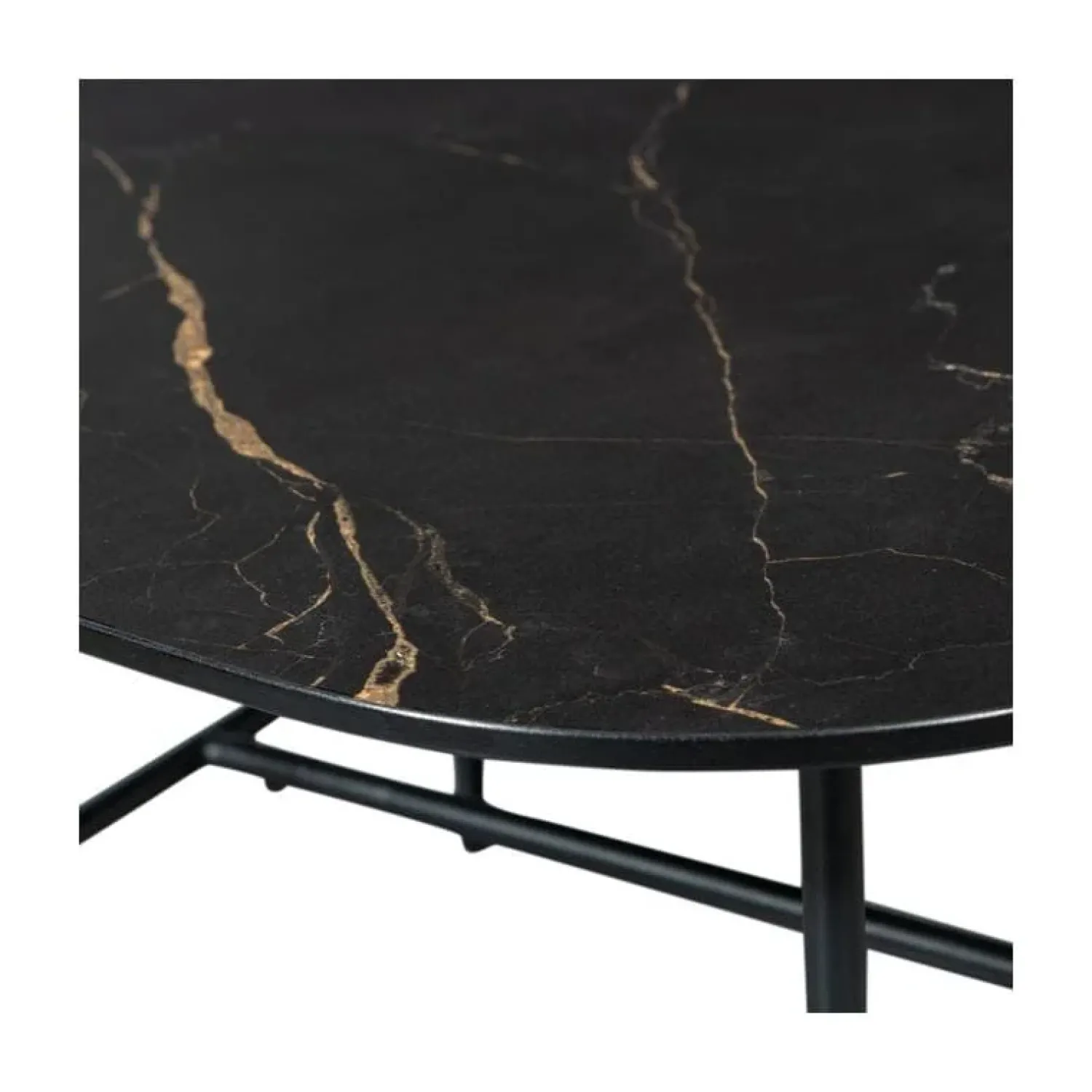 WOOOD Salontafels|Vajen Salontafel organisch Zwart Marmerlook 70cm
