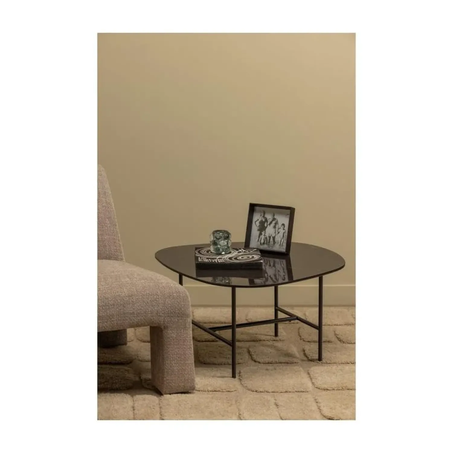 WOOOD Salontafels|Vajen Salontafel organisch Zwart Marmerlook 70cm