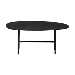 WOOOD Salontafels|Vajen Salontafel organisch Zwart Marmerlook 80cm