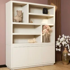 Furndea Vakkenkasten|Boekenkasten|Vakkenkast Dortmund XL mangohout zand 160cm
