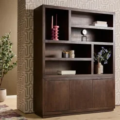 Furndea Vakkenkasten|Boekenkasten|Vakkenkast Dortmund XL Walnoot 160cm