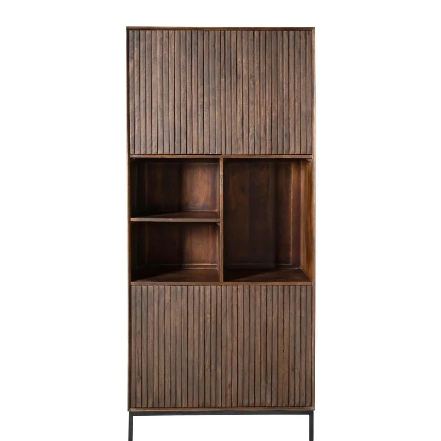 Furndea Vakkenkasten|Industriele Kasten|Vakkenkast Martin Walnoot 90cm