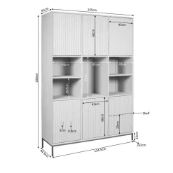 Furndea Vakkenkasten|Industriele Kasten|Vakkenkast Martin XL Naturel 135cm