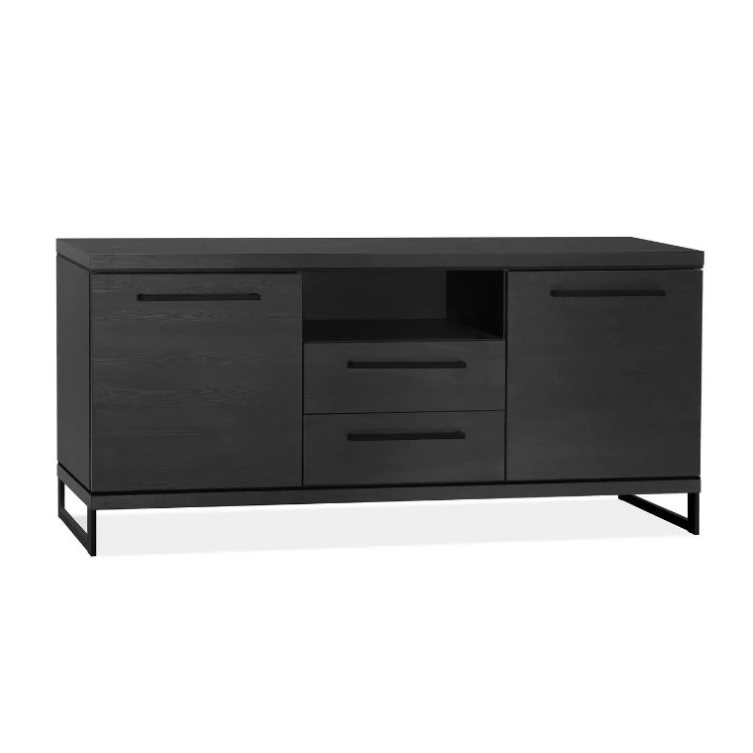 Maison Madera Dressoirs|Industriele Kasten|Valente Dressoir 2-deurs Zwart 180cm