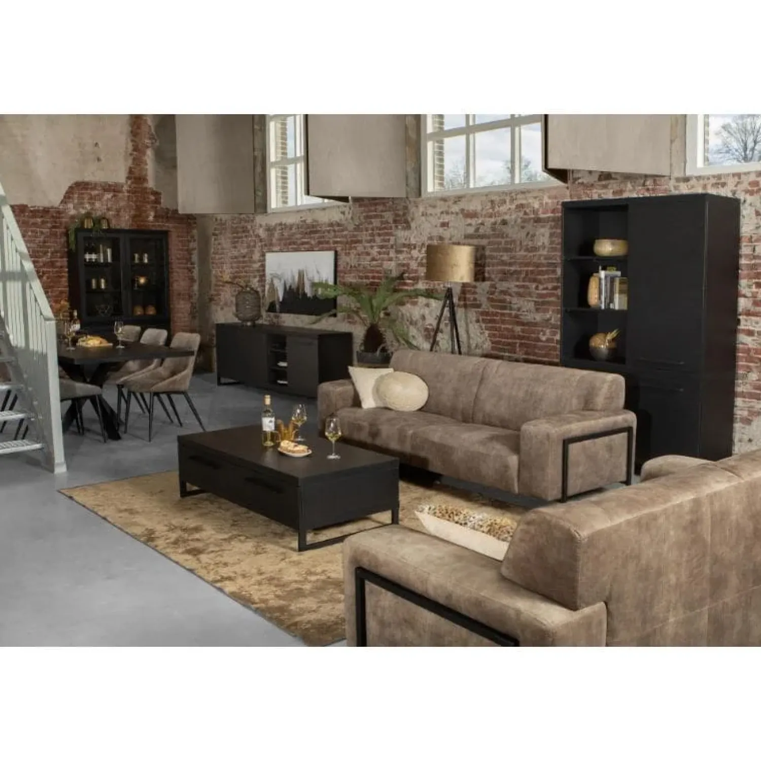 Maison Madera Salontafels|Valente Salontafel 2 lades Zwart 135cm
