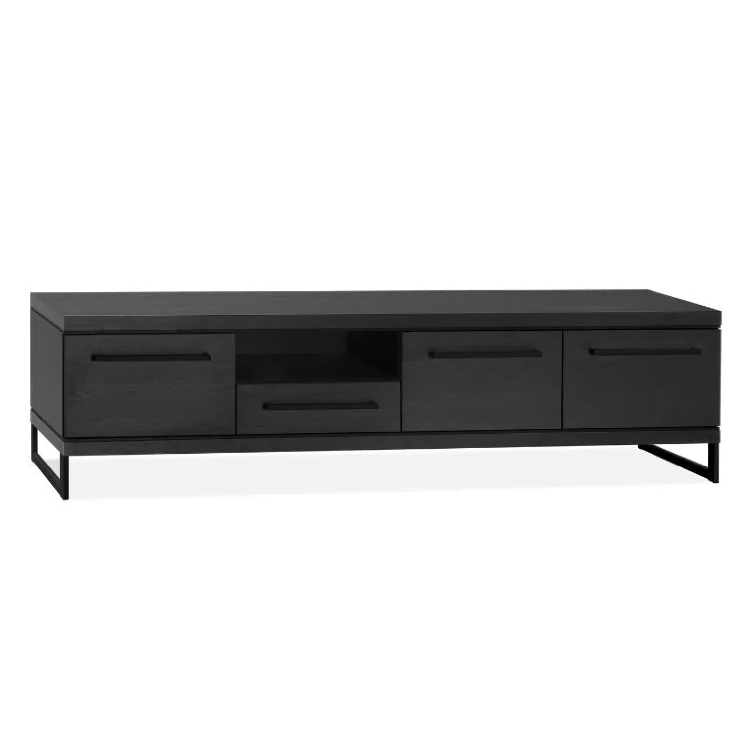 Maison Madera Industriele Kasten|Tv Meubels|Valente Tv meubel groot 3-deurs Zwart 200cm