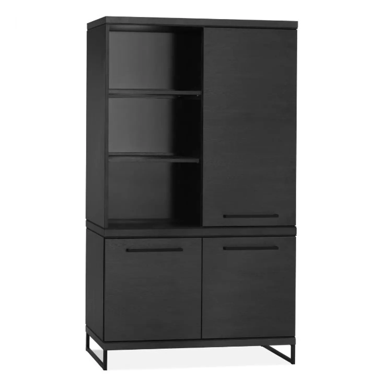 Maison Madera Wandkasten|Industriele Kasten|Valente Wandkast Zwart 120cm