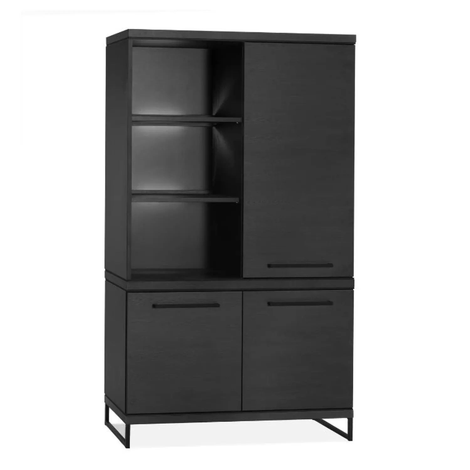 Maison Madera Wandkasten|Industriele Kasten|Valente Wandkast Zwart 120cm