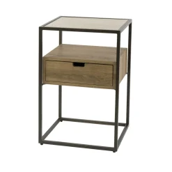 Kalfort Nachtkastjes|Industriele Kasten|Valentina Nachtkastje 1 lade Keramiek Travertin 40cm