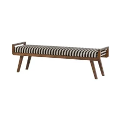 WOOOD Eetkamerbanken|Eetkamerbanken|Valo Bankje Gestreept 157cm