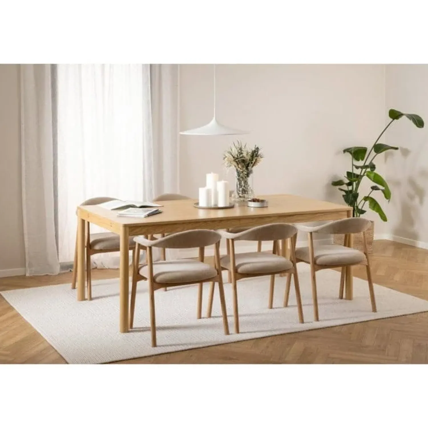 Nordhavn Eetkamerstoelen|Vandis Eetkamerstoel Beige Stof