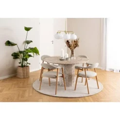 Nordhavn Eetkamerstoelen|Vandis Eetkamerstoel Taupe Stof
