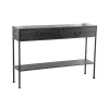 PTMD Sidetables|Varo Sidetable 2 lades Zwart Hout