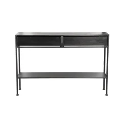 PTMD Sidetables|Varo Sidetable 2 lades Zwart Hout