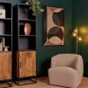 Furndea Boekenkasten|Industriele Kasten|Venice boekenkast mangohout 3-vaks 50cm