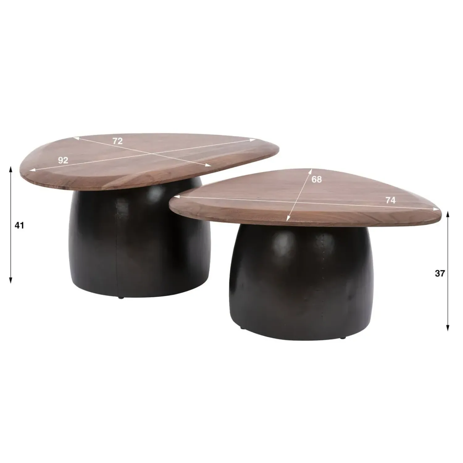 Kalfort Salontafels|Vero Salontafel set van 2 organisch Acaciahout