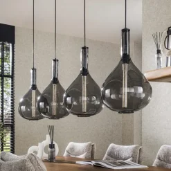 Kalfort Hanglampen|Victoria 4-lichts glazen hanglamp
