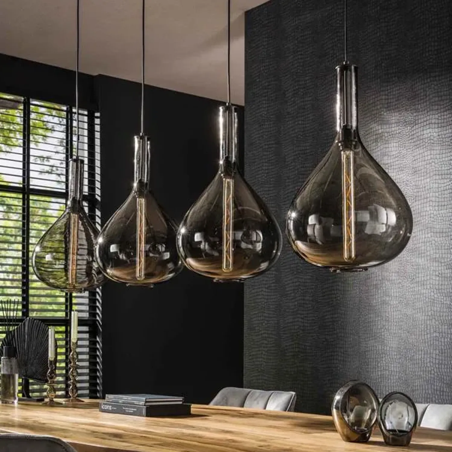 Kalfort Hanglampen|Victoria 4-lichts glazen hanglamp