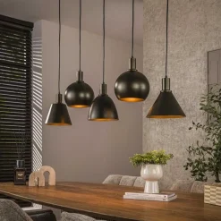 Kalfort Hanglampen|Vinci 5-lichts Hanglamp Sienna bruin