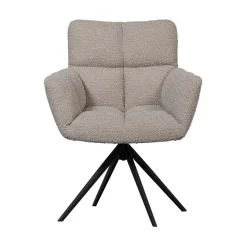 WOOOD Eetkamerstoelen|Vinny Draaistoel met Armleuning Boucle Zand