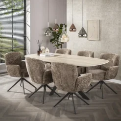 Kalfort Eetkamerstoelen|Vito Eetkamerstoel hoven Champagne
