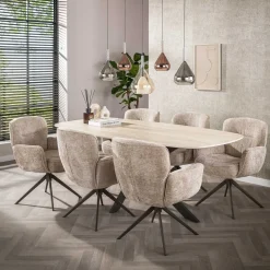 Kalfort Eetkamerstoelen|Vito Eetkamerstoel Hoven zand-bruin