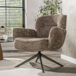 Kalfort Fauteuils|Vito Fauteuil Hoven champagne-bruin