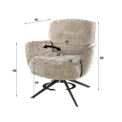 Kalfort Fauteuils|Vito Fauteuil Hoven zand-bruin